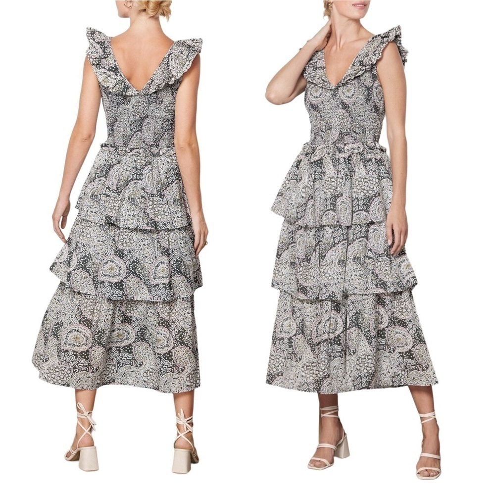 CLEOBELLA Lucy Ruffle Tiered Midi Dress